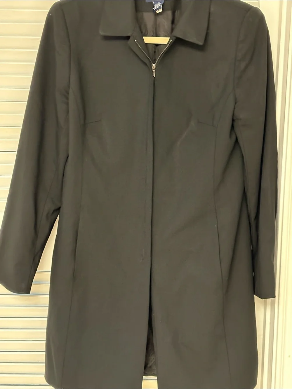 Ann Taylor Black Trench Coat with Clean Collar